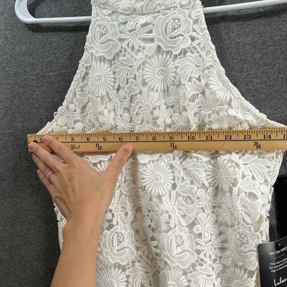 Lulus White Lace Dress Women Size Small Mini Dress Sleeveless Knee length - Picture 4 of 10